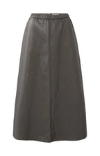 YAYA | Faux Leather A-Line Skirt Dark Taupe Grey