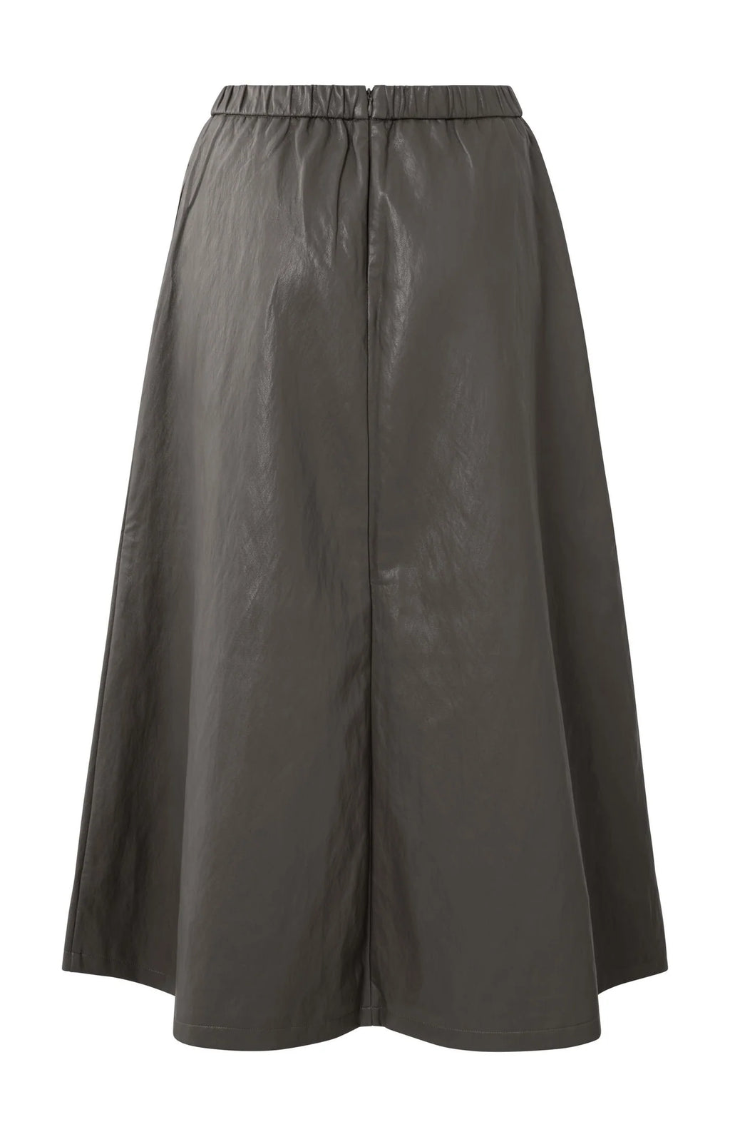 YAYA | Faux Leather A-Line Skirt Dark Taupe Grey