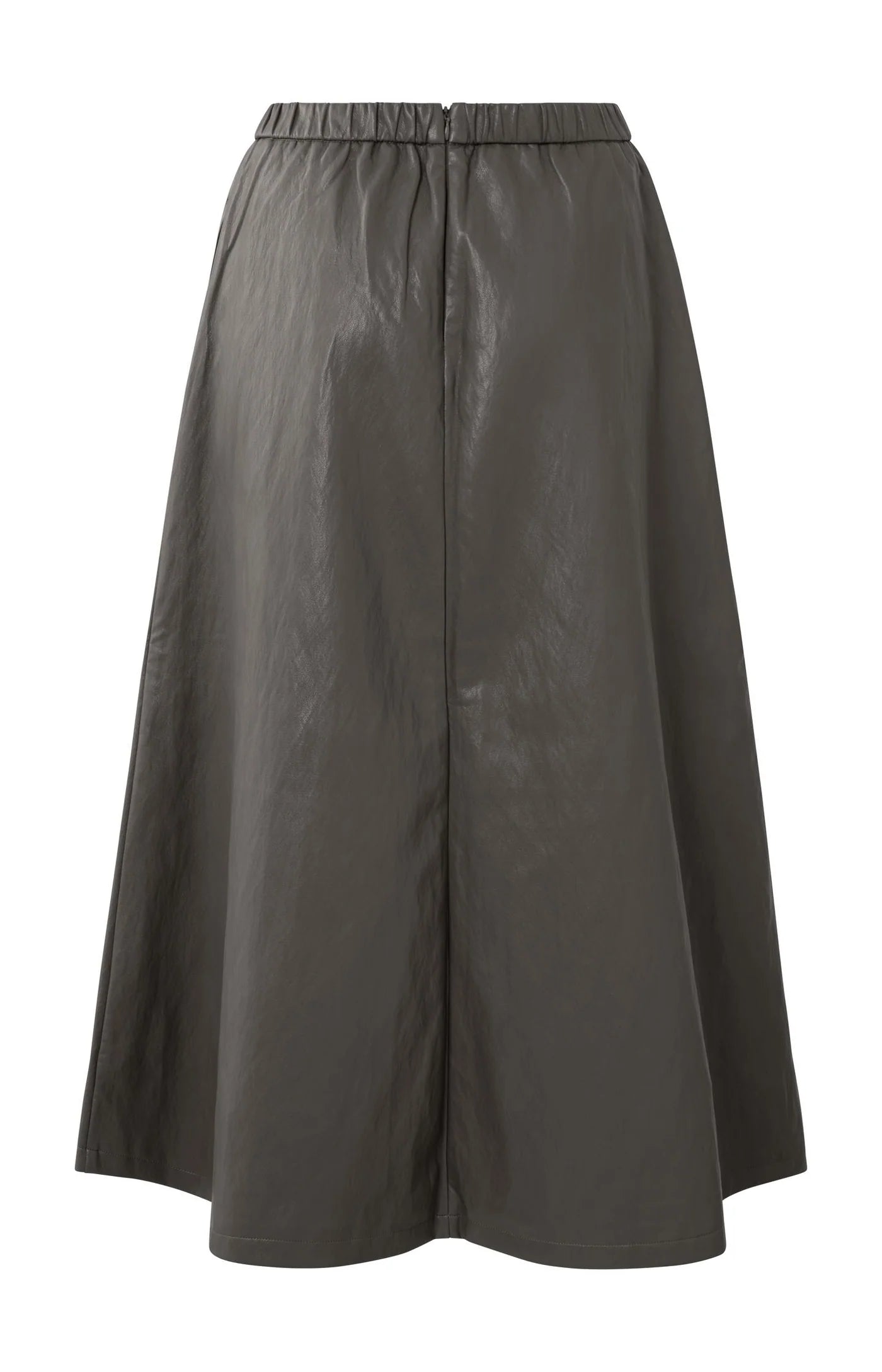 YAYA | Faux Leather A-Line Skirt Dark Taupe Grey