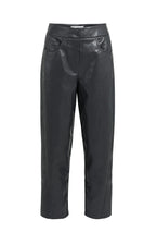 YAYA | Faux Leather Carrot Fit Trousers Hole Black