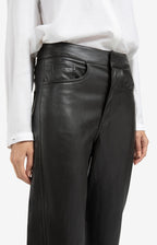 YAYA | Kunstleren Broek Anthracite Brown