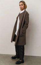 YAYA | Kunstleren Broek Anthracite Brown
