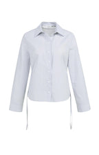 YAYA | Getailleerde Blouse Met Koordjes Aan De Zijkant Iron Grey Dessin