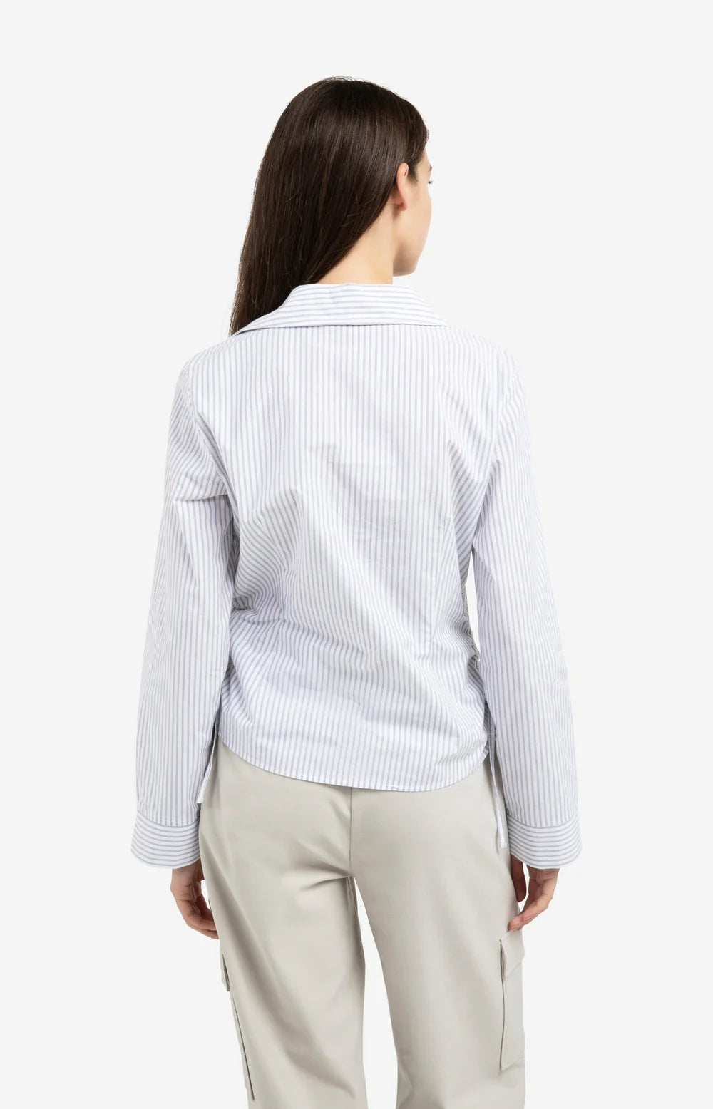 YAYA | Getailleerde Blouse Met Koordjes Aan De Zijkant Iron Grey Dessin