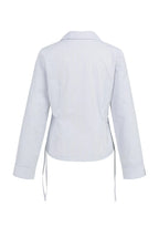 YAYA | Getailleerde Blouse Met Koordjes Aan De Zijkant Iron Grey Dessin