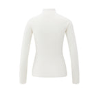 YAYA | Getailleerde Geribde Top Met Col Creme
