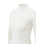 YAYA | Getailleerde Geribde Top Met Col Creme