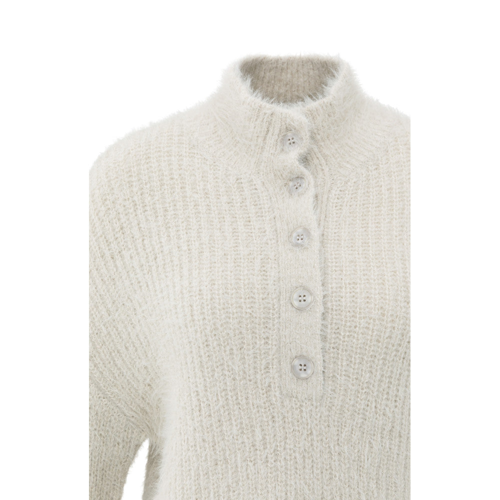 YAYA | Fluffy Cropped Sweater Beige
