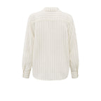 YAYA | Gestreepte blouse met plooidetail en normale pasvorm - summer sand dessin - 01-201154-505