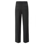 YAYA | Geweven broek met wijde pijp, steekzakken en plooidetails - phantom - 01-301098-311