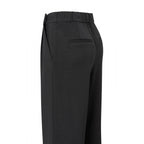 YAYA | Geweven broek met wijde pijp, steekzakken en plooidetails - phantom - 01-301098-311