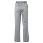 YAYA | Geweven satijnen broek met wijde pijpen en zakken - light metal grey - 01-301162-410