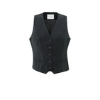 YAYA | gilet van linnenmix met knoopsluiting - washed black - 01-521002-505