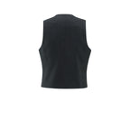 YAYA | gilet van linnenmix met knoopsluiting - washed black - 01-521002-505