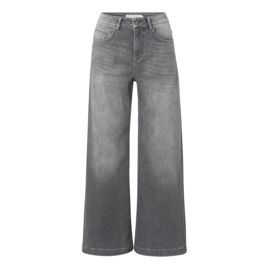 YAYA | Grijze jeans met hoge taille, extra wijde pijpen en zakken - 01-311073-409