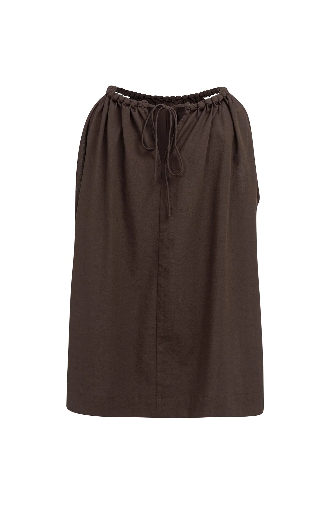 YAYA | Halter Top Braided Neckline Aubergine Purple
