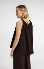 YAYA | Halter Top Braided Neckline Aubergine Purple