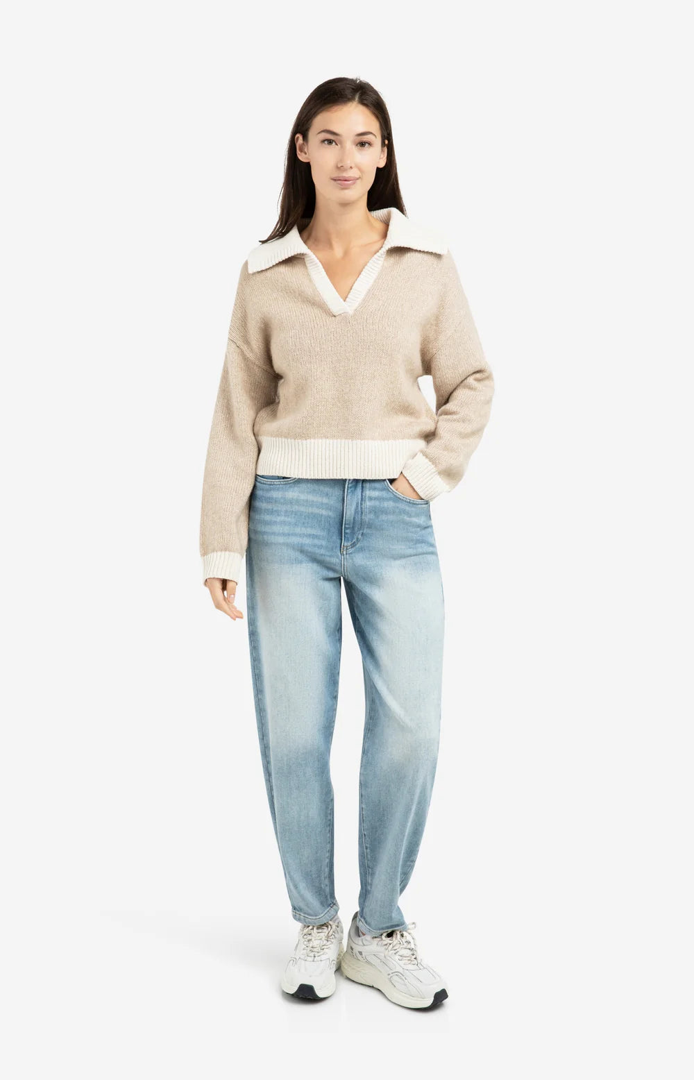 YAYA | High-Waist Jeans Met Losvallende Pasvorm En Lichte Wassing