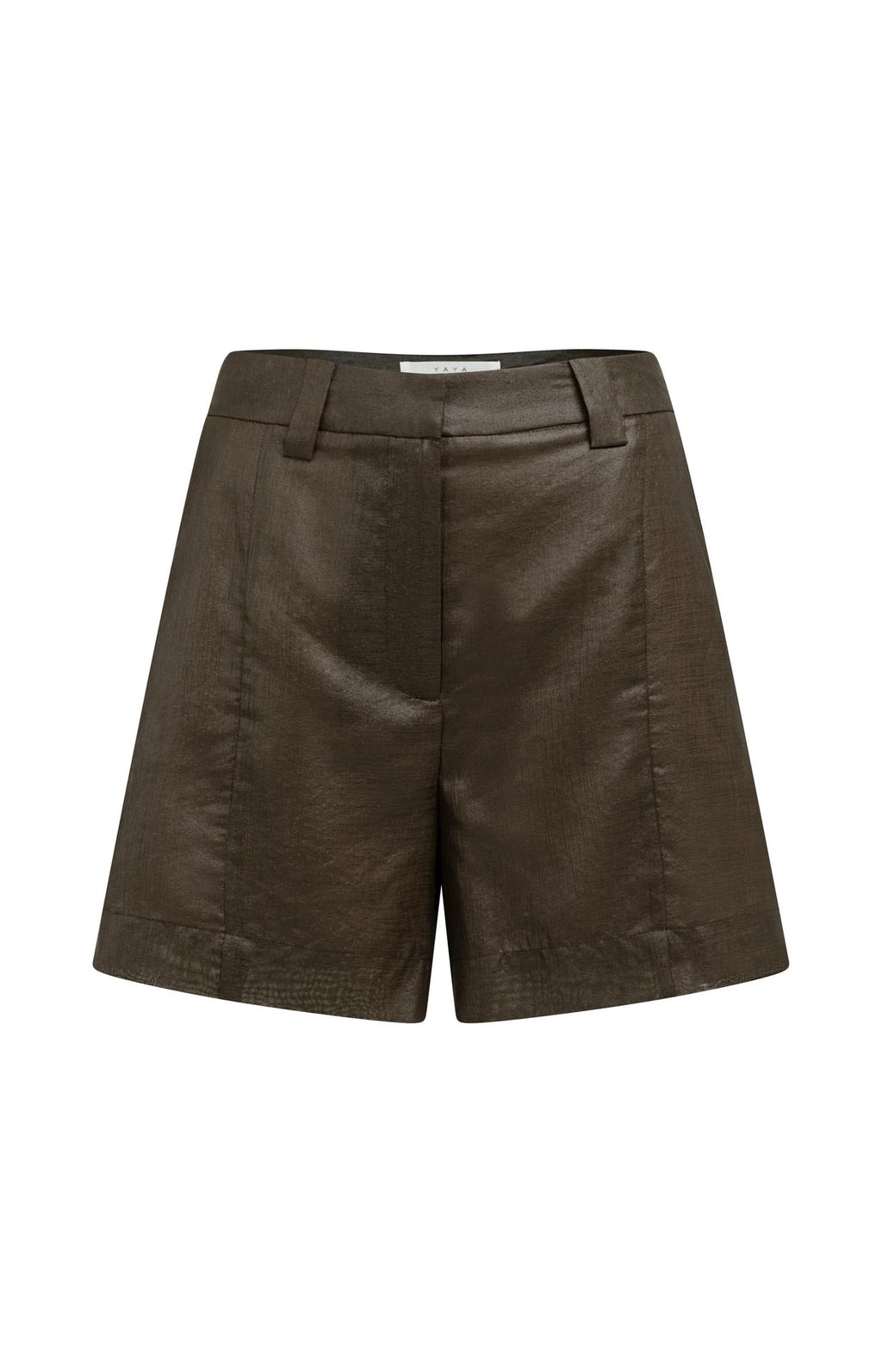 YAYA | High Waist Shorts Subtle Sheen Delicioso Brown