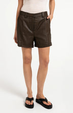 YAYA | High Waist Shorts Subtle Sheen Delicioso Brown