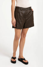 YAYA | High Waist Shorts Subtle Sheen Delicioso Brown