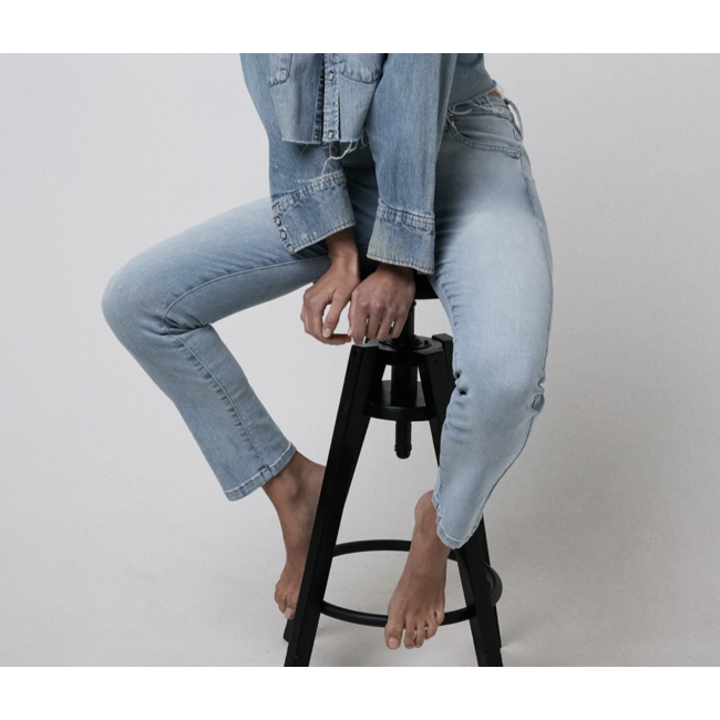 Homage | Sarah stretchy straight jeans Mid blue wash