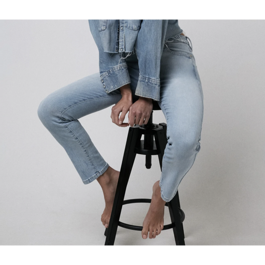 Homage | Sarah stretchy straight jeans Mid blue wash