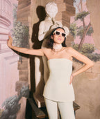 Josh V. | Ivy fitted bustier top- light ecru - JV-2503-0104