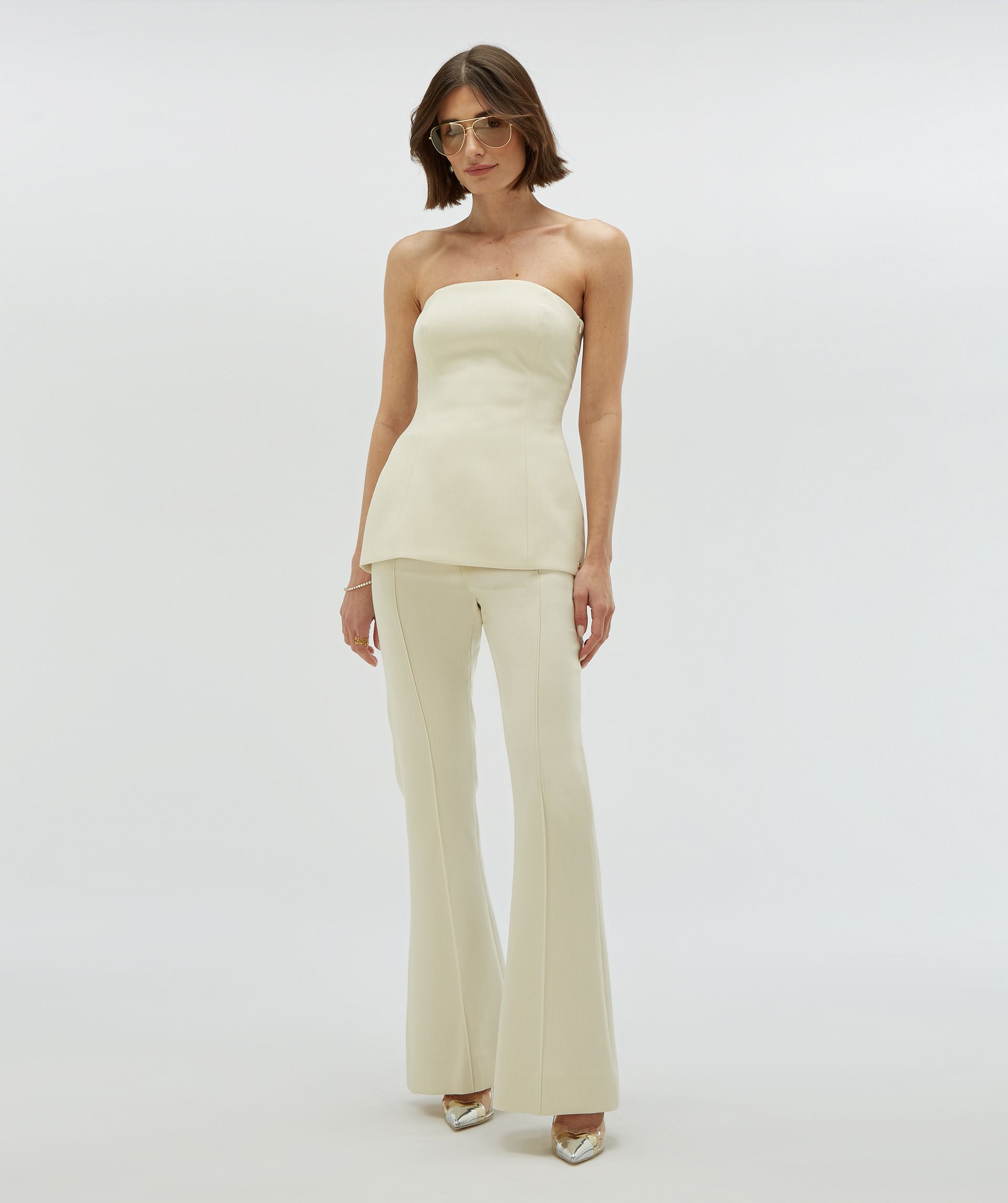 Josh V. | Ivy fitted bustier top- light ecru - JV-2503-0104