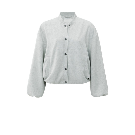 YAYA | Jasje met ballonvorm en drukknopen - light grey melange - 01-511039-508