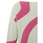 Jacquard trui met boothals, lange mouwen en print - 01-000310-401 -