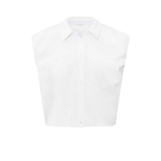 YAYA | Jersey blouse met pofdetail - pure white - 01-209155-504