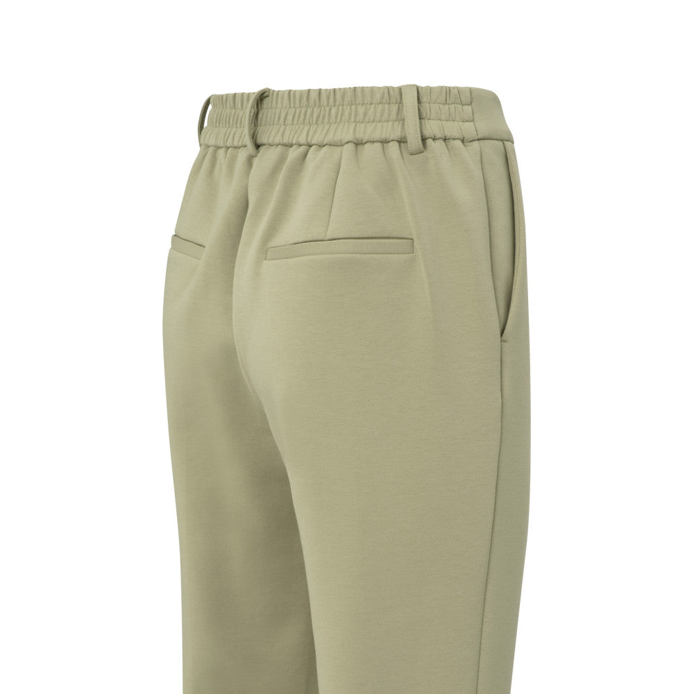 YAYA | Jersey pantalon met vaste omgeslagen zoom - soft green - 01-309187-504
