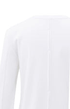 YAYA | Jersey Top Met Lange Mouwen En Geweven Manchetten Pure White