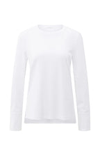 YAYA | Jersey Top Met Lange Mouwen En Geweven Manchetten Pure White