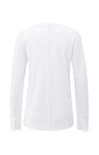 YAYA | Jersey Top Met Lange Mouwen En Geweven Manchetten Pure White