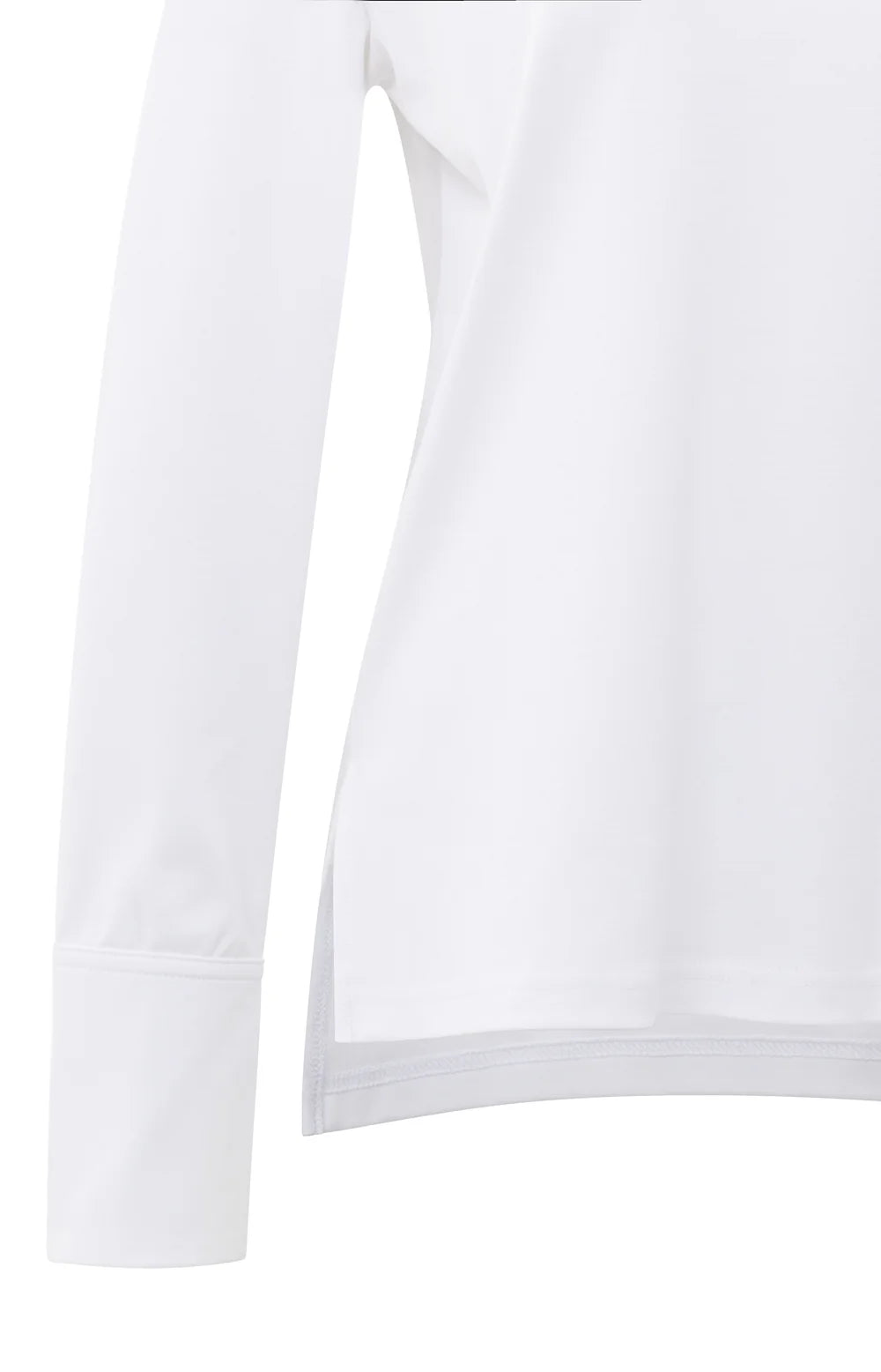 YAYA | Jersey Top Met Lange Mouwen En Geweven Manchetten Pure White