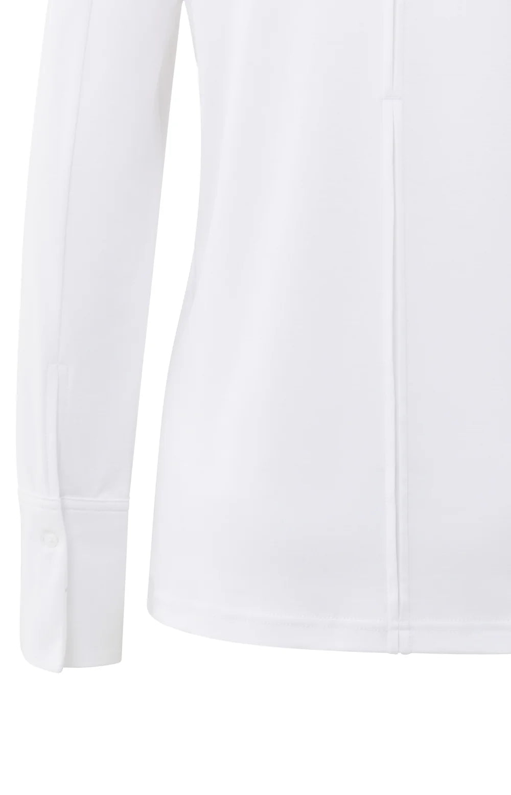 YAYA | Jersey Top Met Lange Mouwen En Geweven Manchetten Pure White