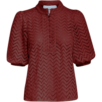 Minus | Jeva Half Sleeve Blouse - madder brown - MI5494