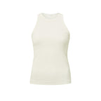 YAYA | Katoenen geribde singlet met ronde hals in normale pasvorm - ivory white - 01-729020-403