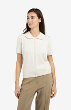 YAYA | Gebreid Vest Met Korte Mouwen En Knopen Kit Beige Melange