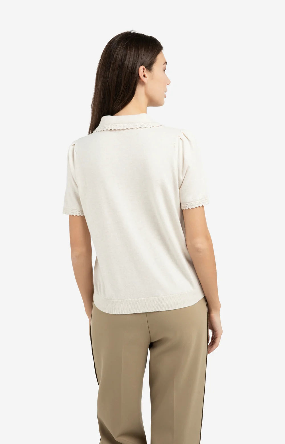 YAYA | Gebreid Vest Met Korte Mouwen En Knopen Kit Beige Melange