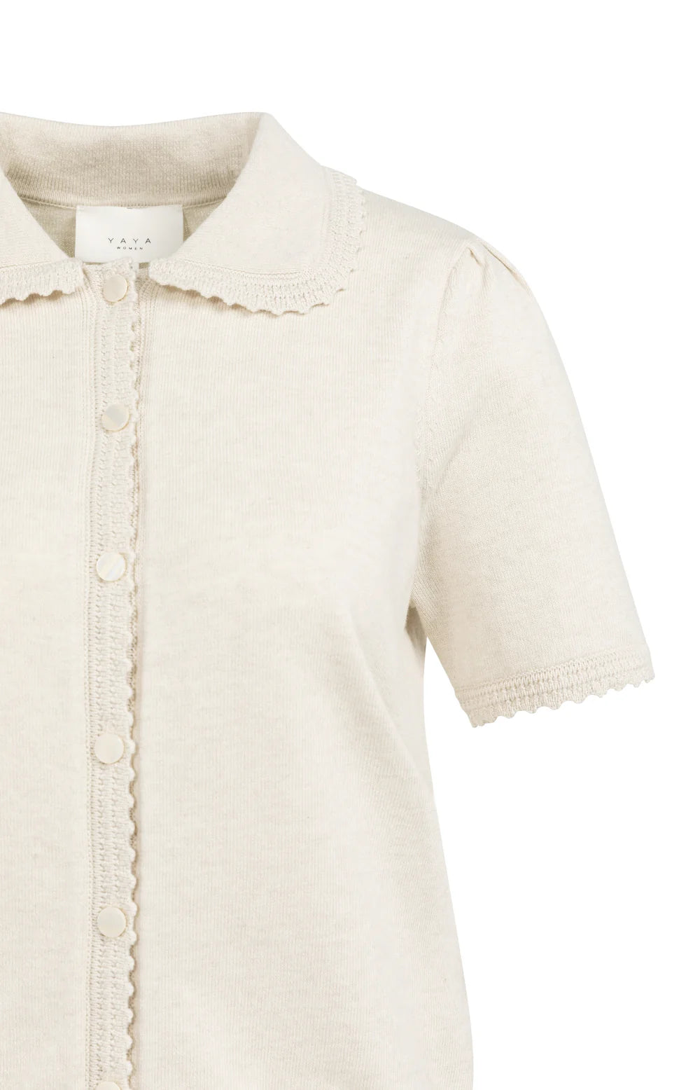 YAYA | Gebreid Vest Met Korte Mouwen En Knopen Kit Beige Melange