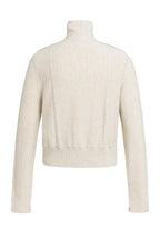 YAYA | Knitted Cardigan High Collar Light Beige Melange