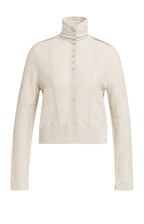 YAYA | Knitted Cardigan High Collar Light Beige Melange