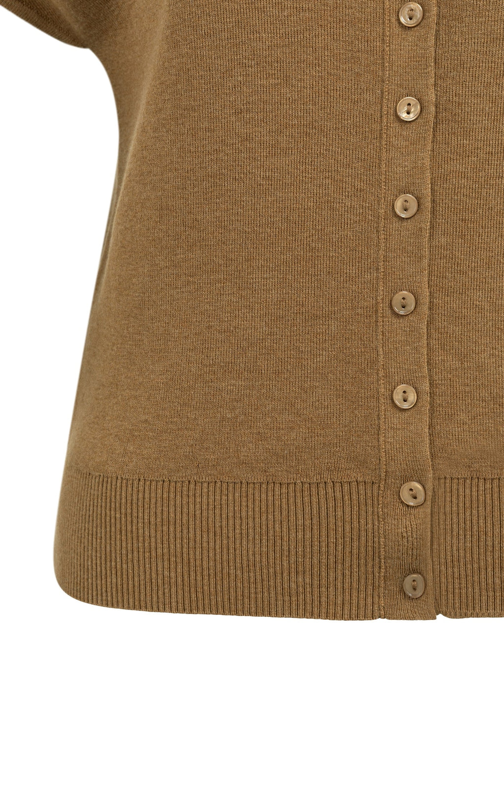 YAYA | Knitted Cardigan Front Button Foxtrot Brown Melange