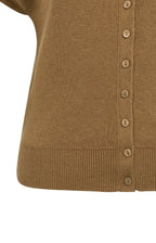 YAYA | Knitted Cardigan Front Button Foxtrot Brown Melange