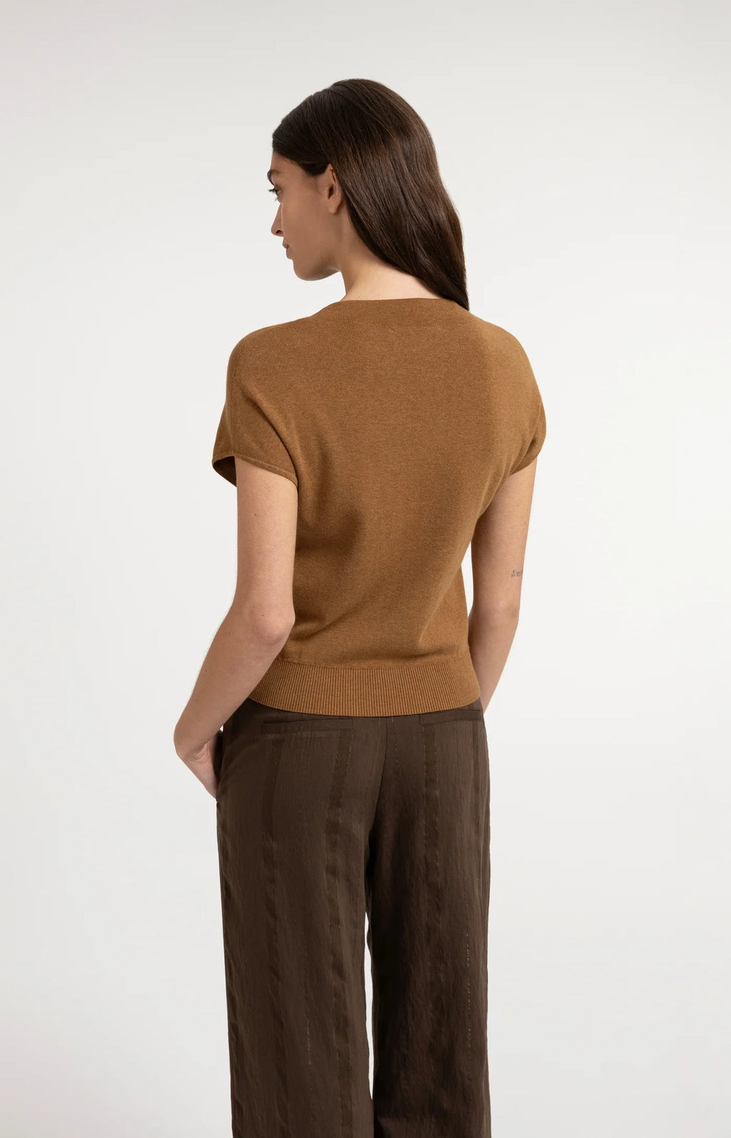 YAYA | Knitted Cardigan Front Button Foxtrot Brown Melange