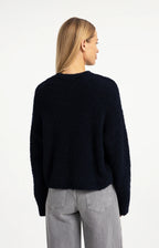 YAYA | Knitted Sweater Artwork Cat Black Dessin