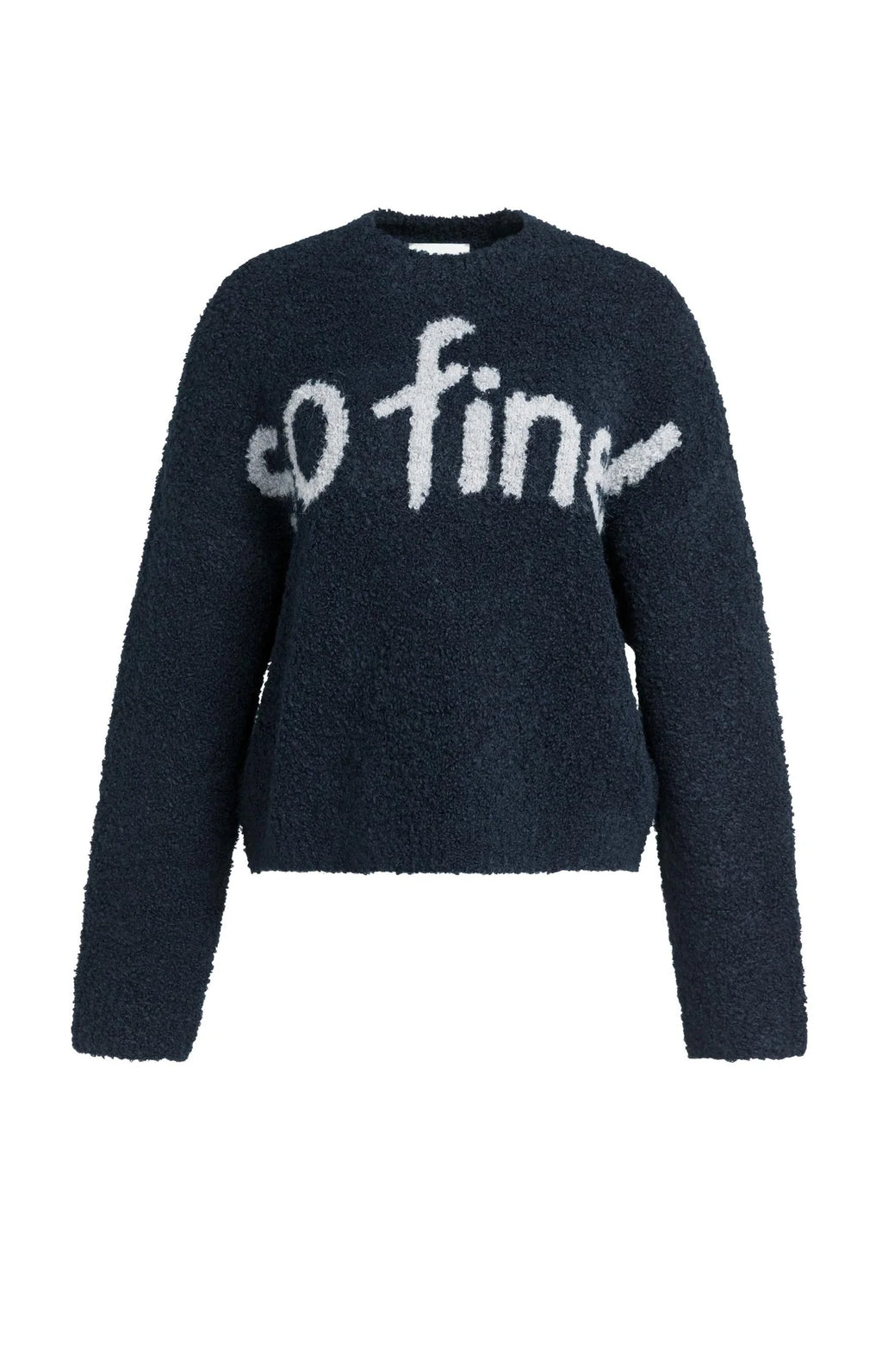 YAYA | Knitted Sweater Artwork Cat Black Dessin